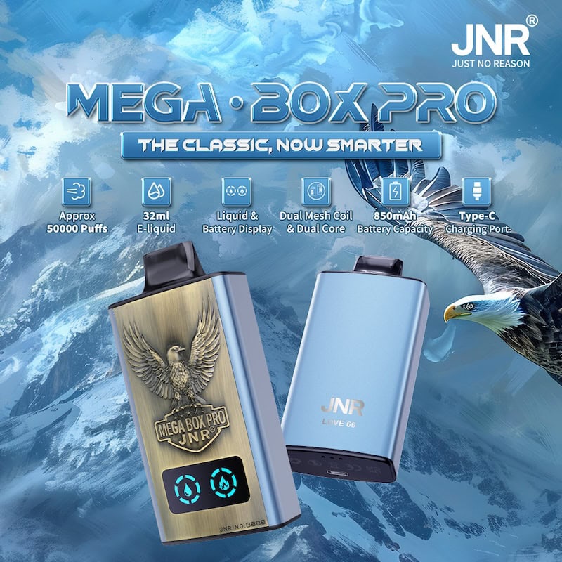 Jnr Mega Box Pro 50 Züge, 10 ml Salz-Nikotin-Vape mit Mesh-Spule