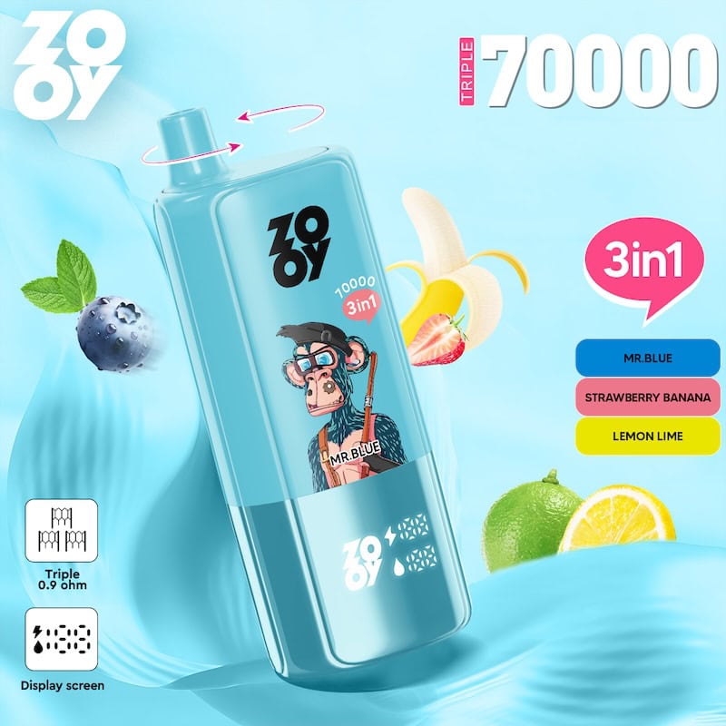 „ZOOY TRIPLE 70000“ įkraunamas garinimo prietaisas