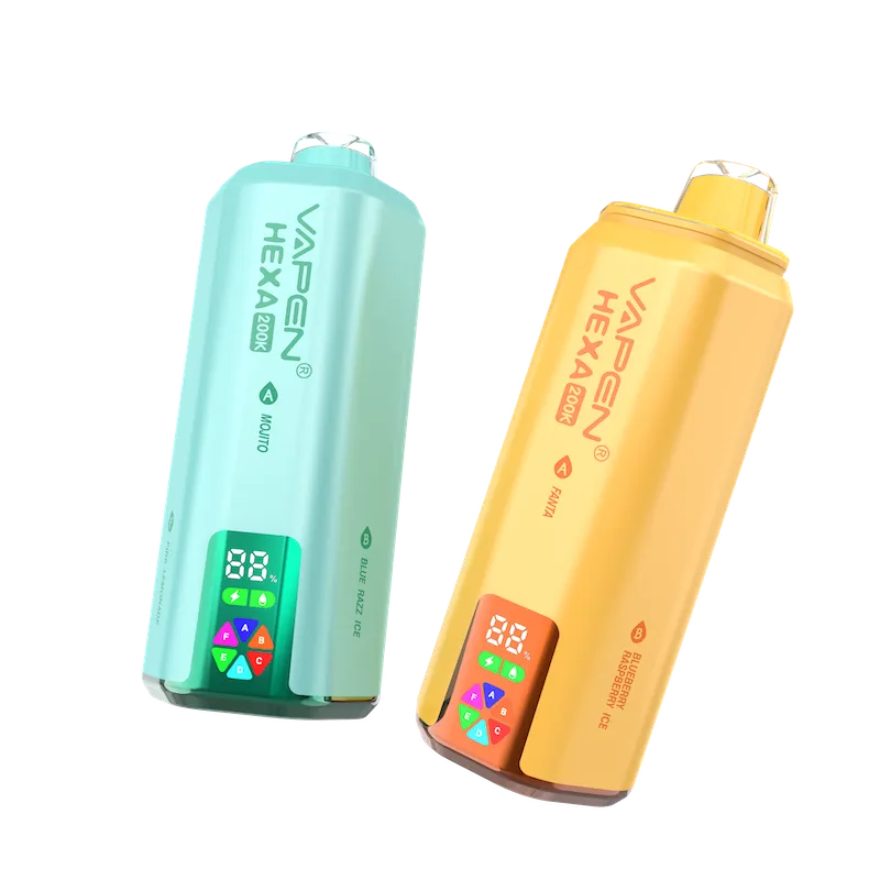 1.2 Vivivapes Smart LED screen showing battery life and e-liquid level on VAPEN HEXA 200K