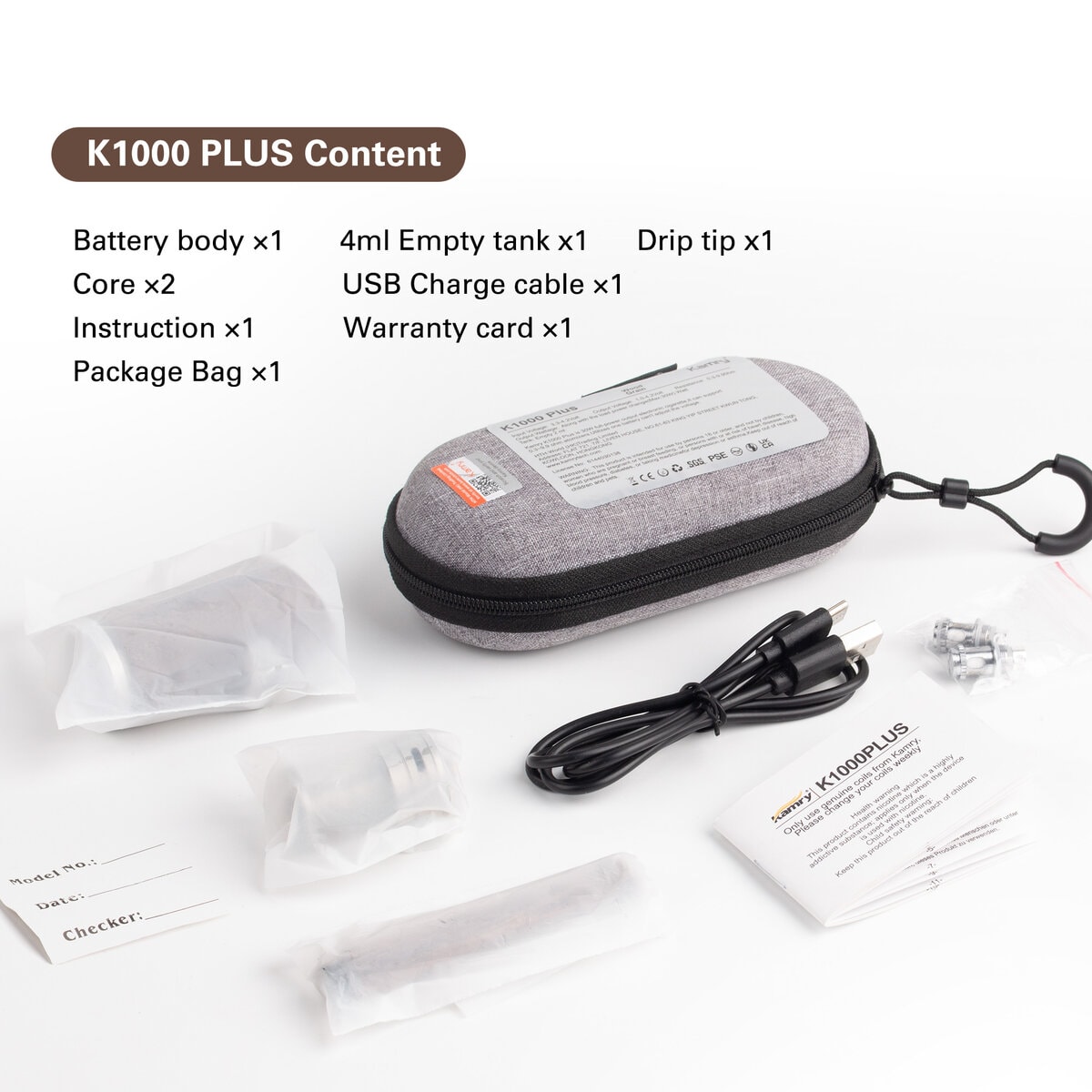 Kamry K1000 Plus E-Pipe Starter Kit – Wood Grain / Black Wood | 30-35W | 18350 Battery | 2ml/4ml Tank | Mesh Coil | Adjustable Airflow

