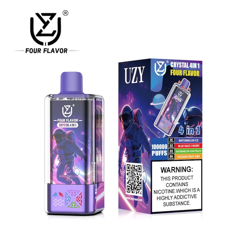 UZY Crystal 4 in 1  rechargeable disposable vape with LED display

