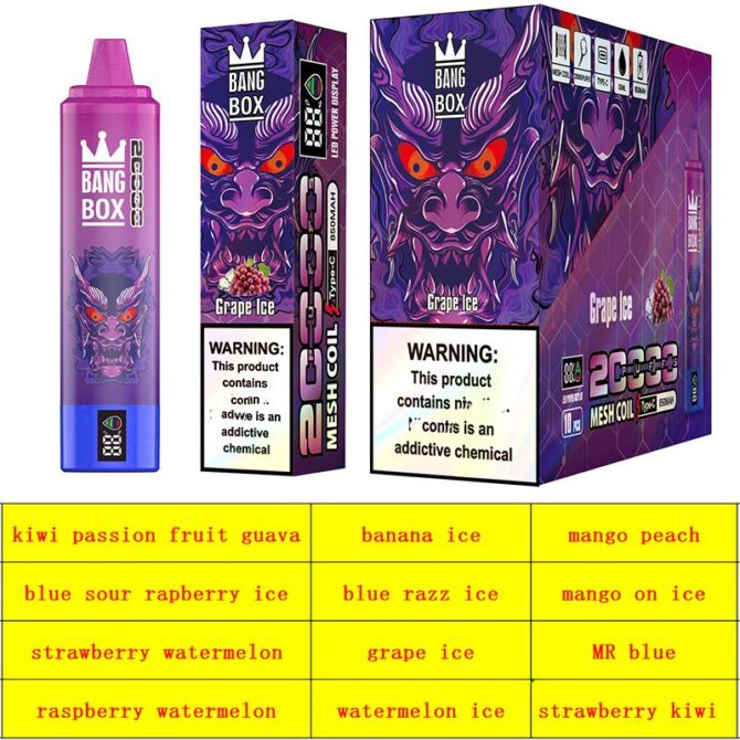 Bang Box 20000 Disposable Vapes Pen 26ml E Cigarette DUAL MESH Recharge Mesh Coil Vape Puff 20000