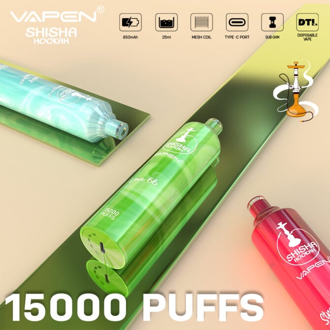 VAPEN SHISHA HOOKAH 15000 Puffs e cigarettes eu local warehouse Direct-to-lung (DTL) puff 15k vape stores