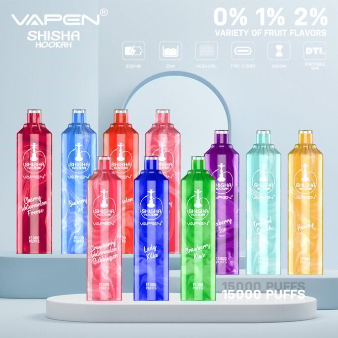 VAPEN SHISHA HOOKAH 15000 Puffs e cigarettes eu local warehouse Direct-to-lung (DTL) puff 15k vape stores