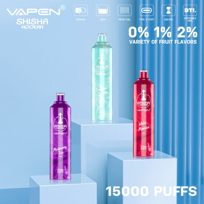 VAPEN SHISHA HOOKAH 15000 Puffs e cigarettes eu local warehouse Direct-to-lung (DTL) puff 15k vape stores