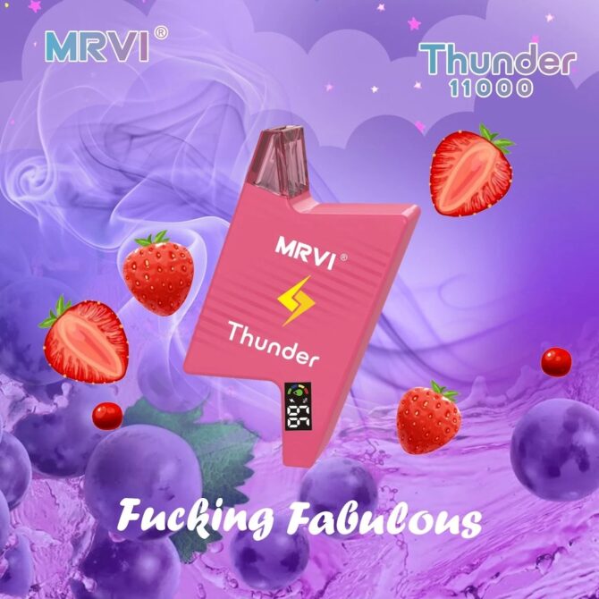 Mrvi Thunder 11000 Puffs 19ml E-Liquid 600mAh Battery Disposable E Cigarette Vaper Vape 11K Puff