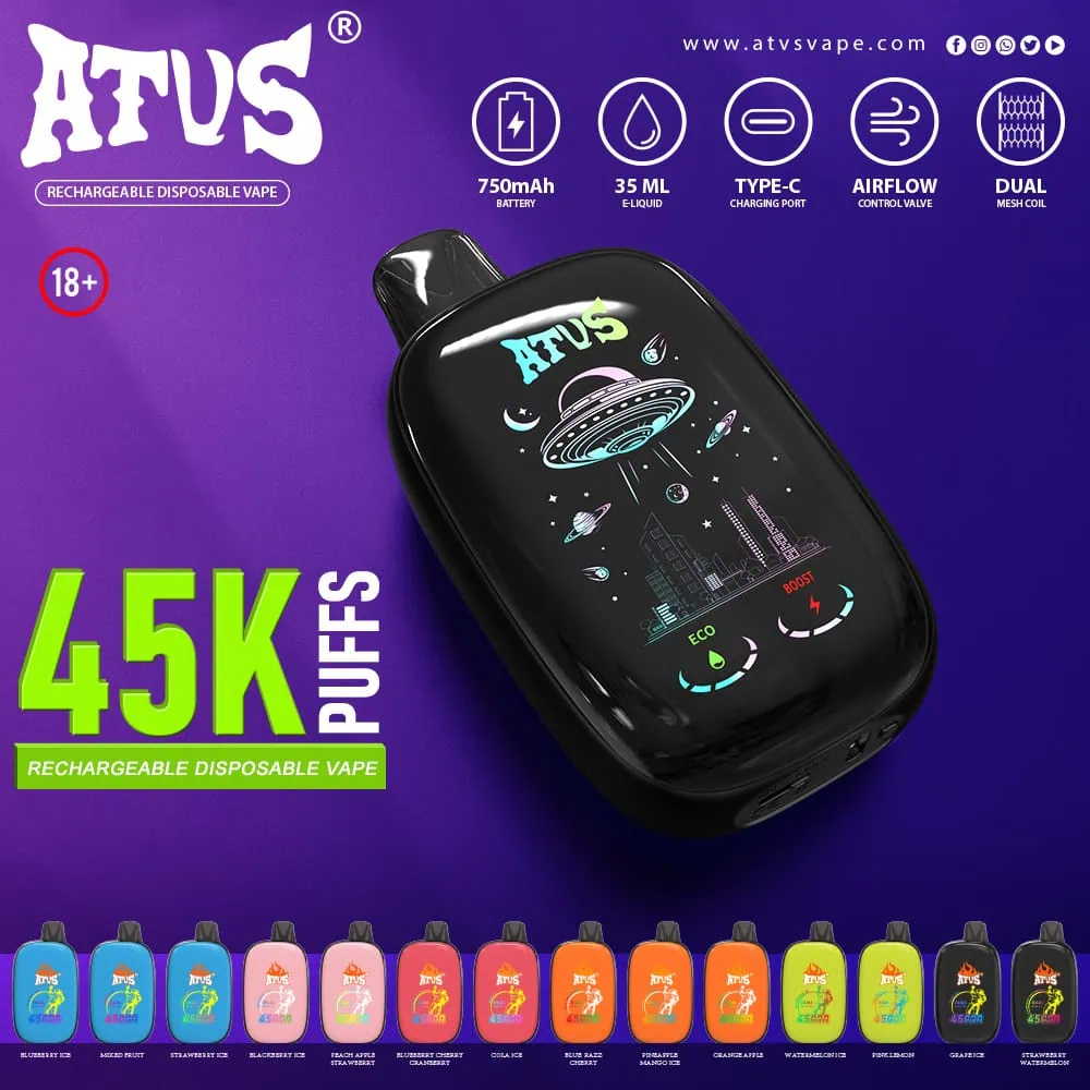 ATVS 45000 cigarettes puff Jetable Vape Puff sans nicotine vape e-cigarette  boutique