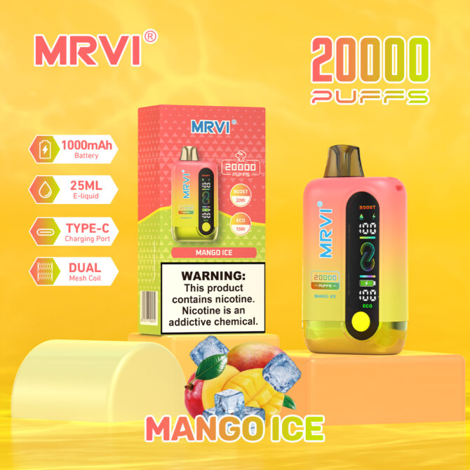 mrvi 20000 puff vape mango ice
