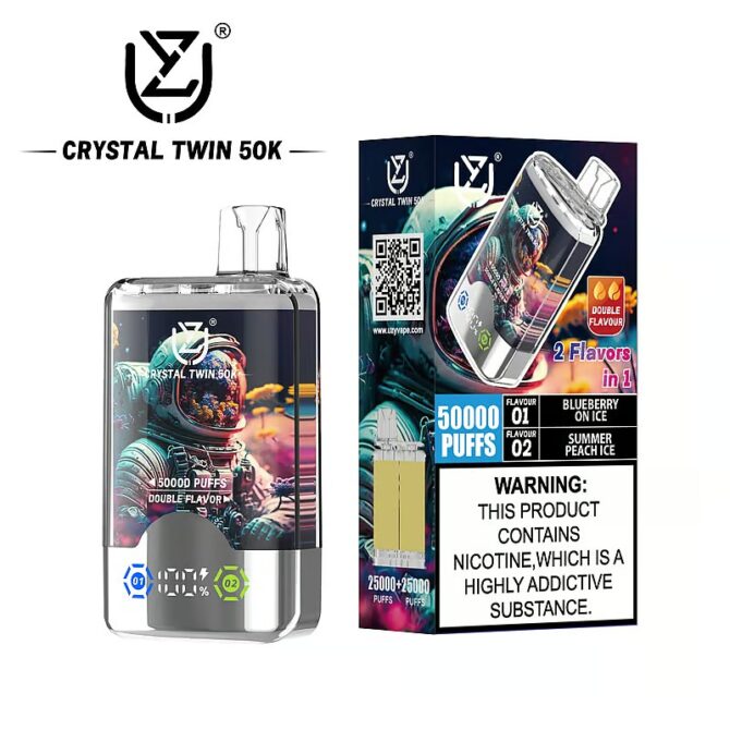 UZY Crystal Twin 50000 Puffs Double Flavor Disposable Vape Puff 50k vaper