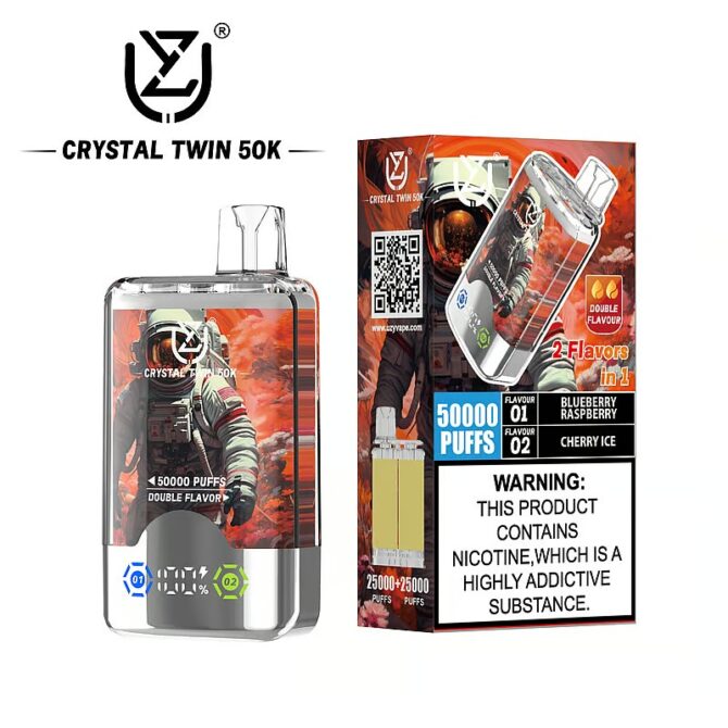UZY Crystal Twin 50000 Puffs Double Flavor Disposable Vape Puff 50k vaper