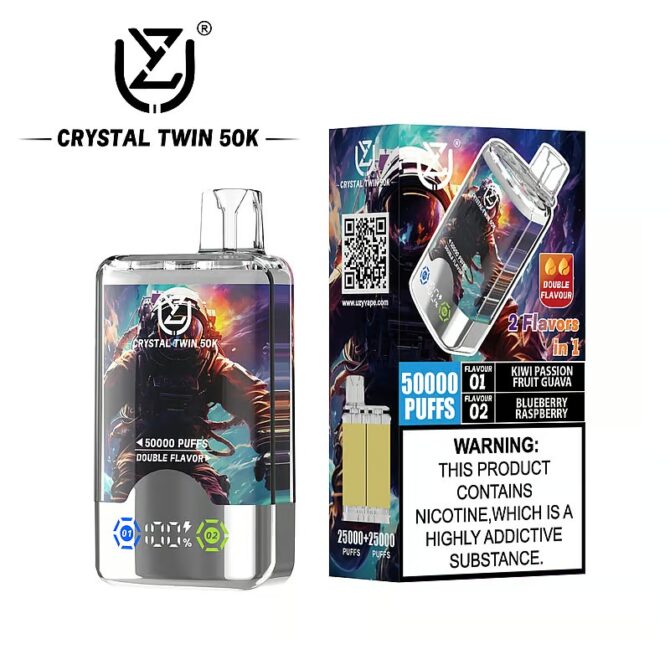 UZY Crystal Twin 50000 Puffs Double Flavor Disposable Vape Puff 50k vaper