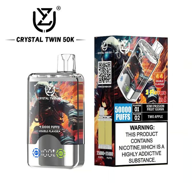 UZY Crystal Twin 50000 Puffs Double Flavor Disposable Vape Puff 50k vaper