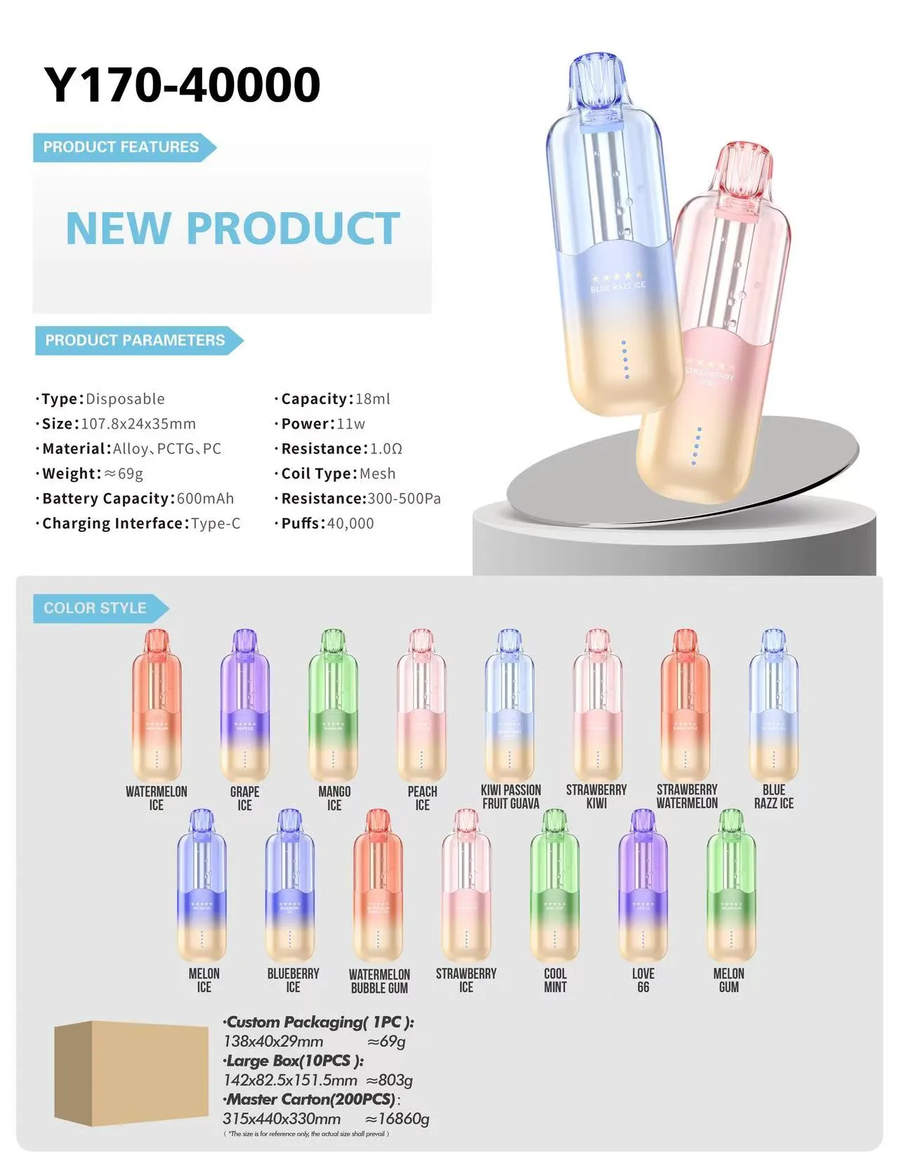 AAOK 40k puff vape disposable device featuring 40000 puffs capacity and compact body