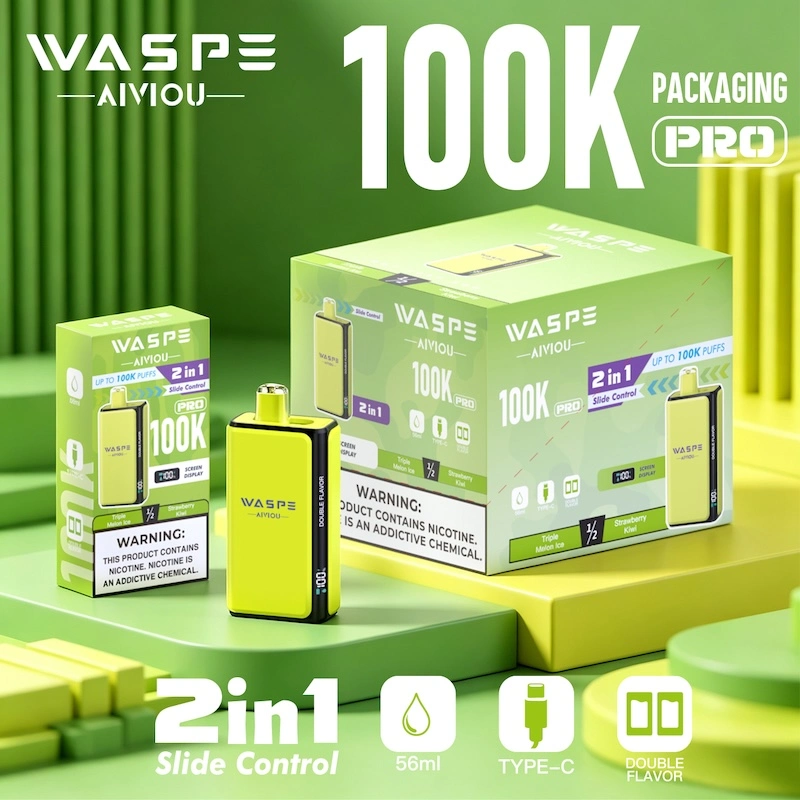 WASPE Double Flavor 100K Pro 100000 puffs vape with dual taste switching technology