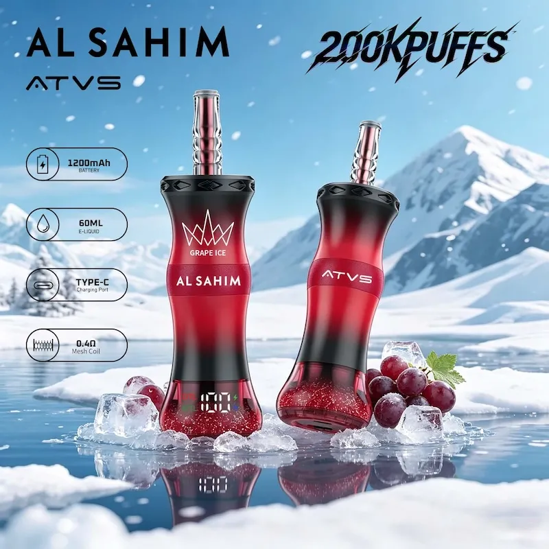 8 3 Vivivapes ATVS AL SAHIM 200K disposable shisha pen in Dubai UAE market display