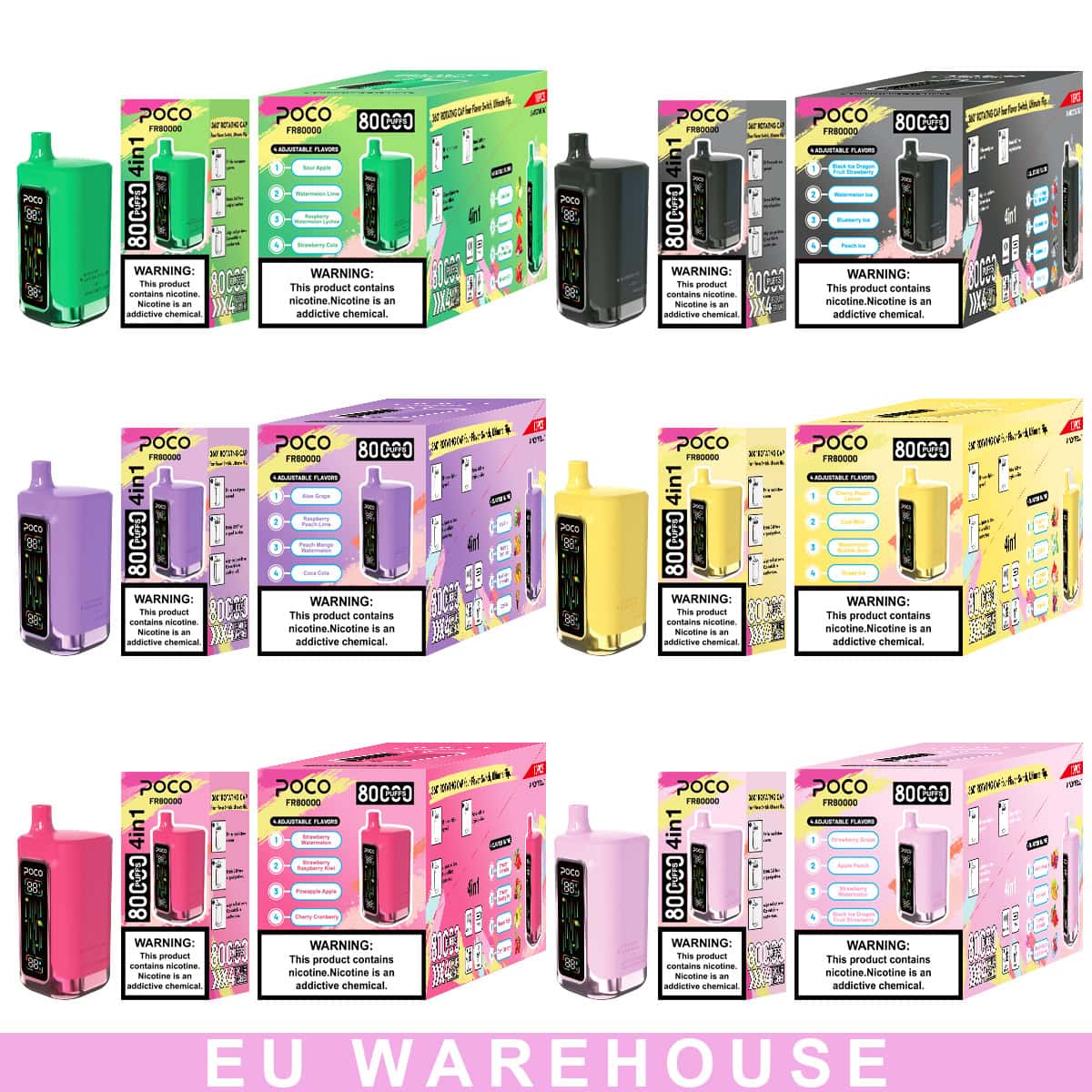 POCO 80000 Puffs 80k 4in1 flavors Disposable Vape Wholesale pocovape