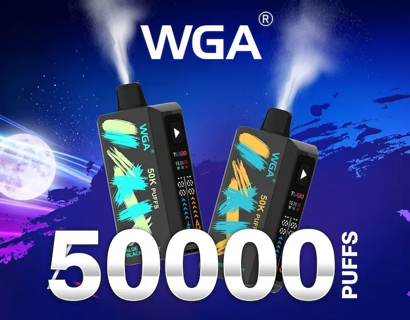 WGA 50K puffs disposable vape device with 35ml e-liquid capacity and 50000 puffs rating