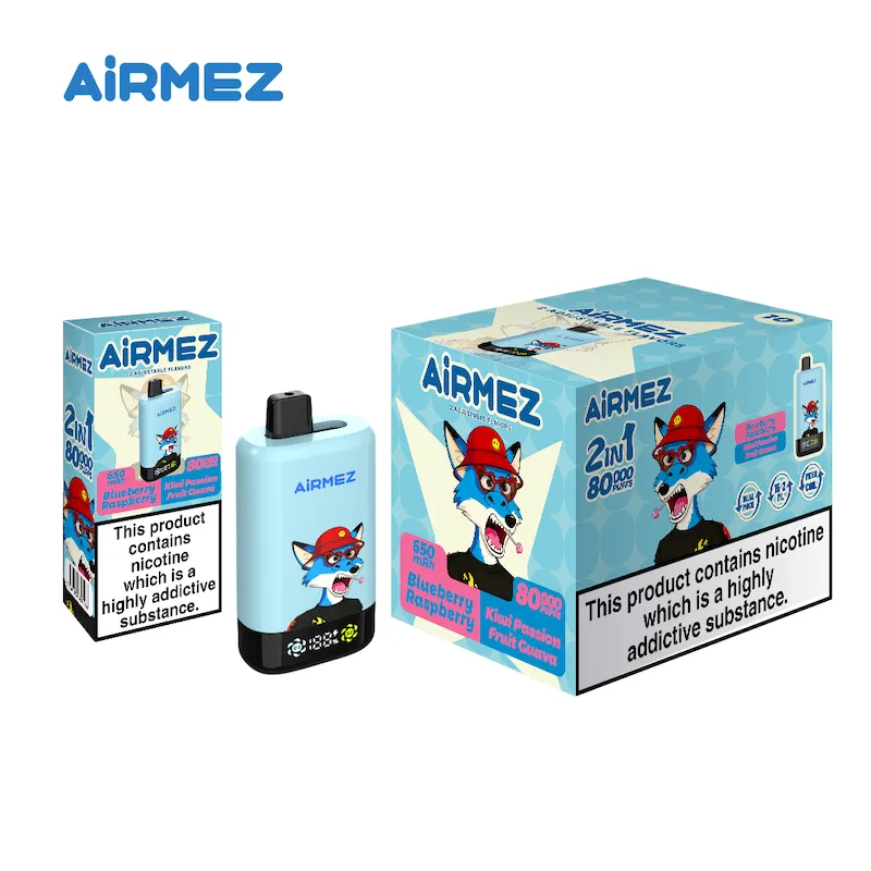 AIRMEZ 2IN1 Blueberry Raspberry Kiwi Passion Fruit Guava Vivivapes Airmez 2in1 80K Pro dual flavor switch mechanism demonstration