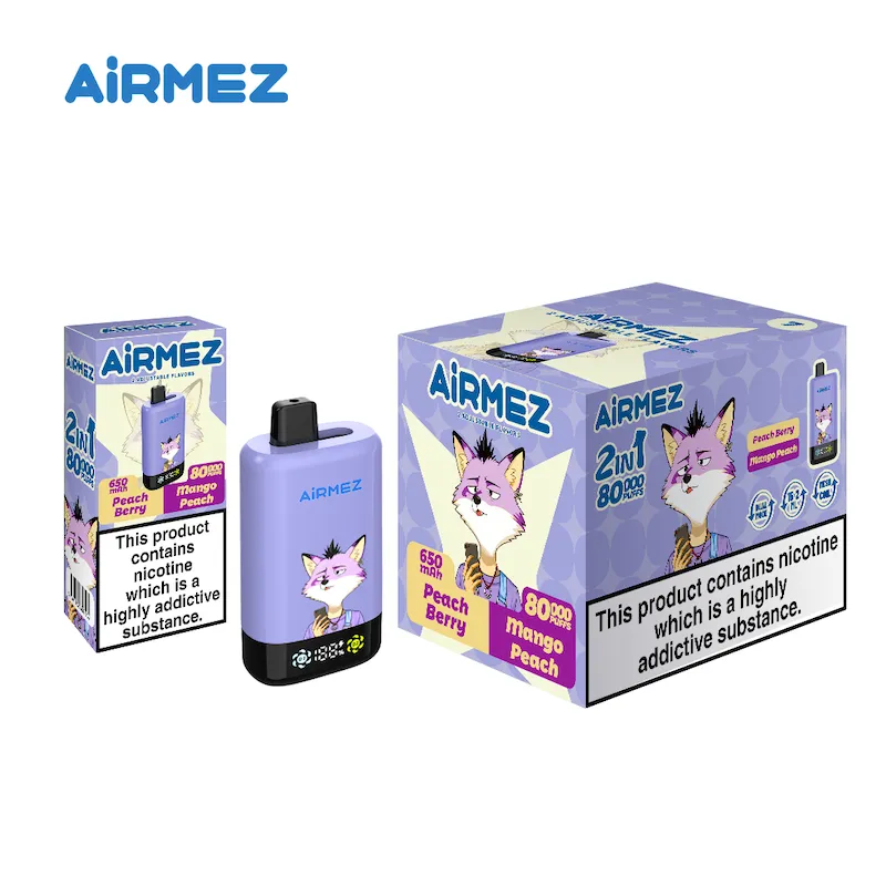 AIRMEZ 2IN1 Peach Berry Mango Peach Vivivapes Airmez 2in1 80K Pro available in 2 percent and 5 percent nicotine options