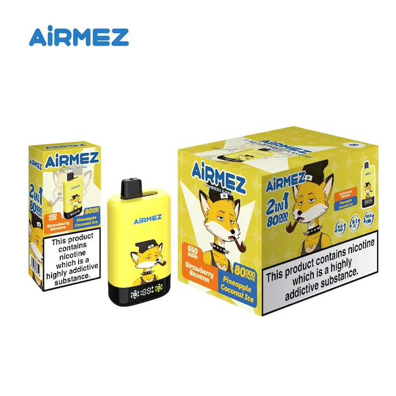 AIRMEZ 2IN1 Strawberry Banana Pineapple Coconut Ice Vivivapes Authenticity scratch code verification label on Airmez 2in1 80K Pro box