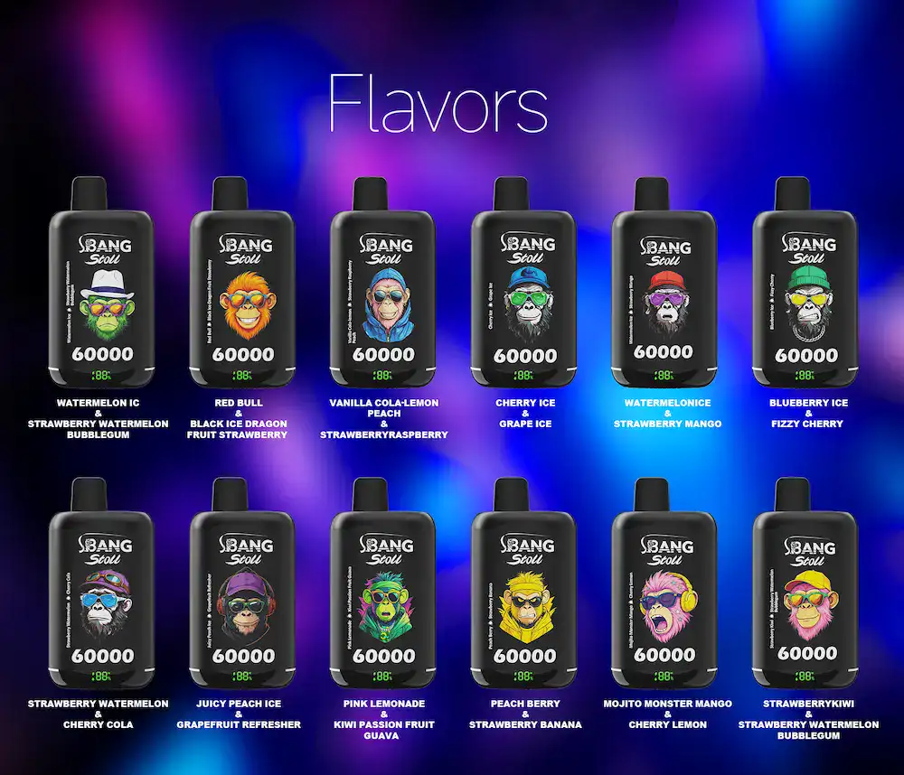 Bang Stoll 60000 60k Puff Vapes Leader | 2 in 1 Dual Flavor Rechargeable Disposable Vape | OEM ODM Wholesale Bulk