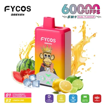 FYCOS 60K Puffs Dual Flavors Disposable Vape - 50ml Liquid Dual Mesh Coil Adjustable Airflow