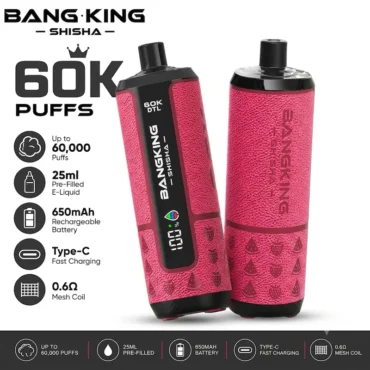 Bang King Shisha 60000 Puffs 60K LED Display DTL Disposable Bangking Vape Pen