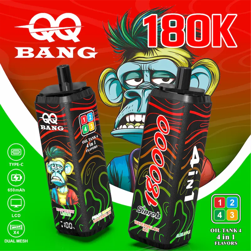 QQ BANG 180K vape 4-in-1 oil tank system with four separate e-liquid reservoirs