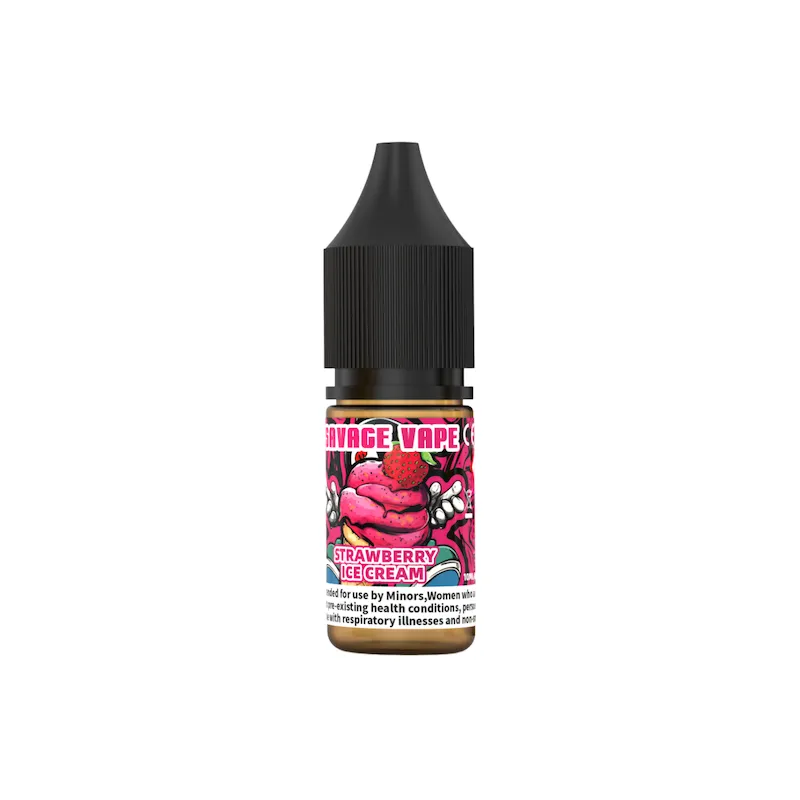Strawberry Ice Cream白底 Vivivapes Anti-counterfeit code on SAVAGE Vape V9 10ml packaging