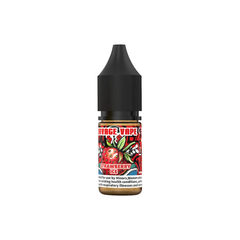 Strawberry ice白底 Vivivapes Hot SAVAGE Vape V9 E Liquid 10ml Nicotine Salt 20mg Liquidy Premium Refillable Pod Vape Juice Wholesale