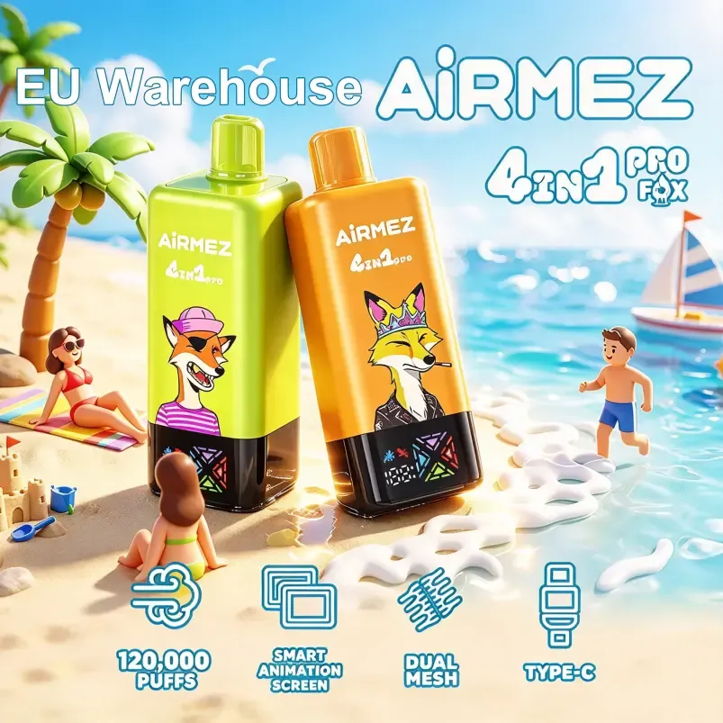 imgi 102 Airmez Fox 120000 Puffs 4in1 Pro 2 Vivivapes Airmez Fox 4 in 1 120k Puffs Pro Disposable Vape Device Front View