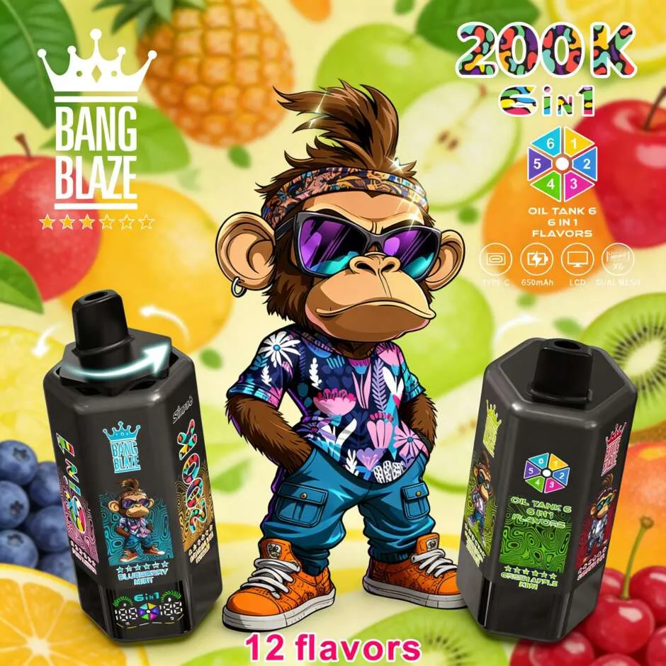 BANG BLAZE 200K Bazar Vape BANG BLAZE 200K Puffs 6-in-1 flavor switching vape wholesale