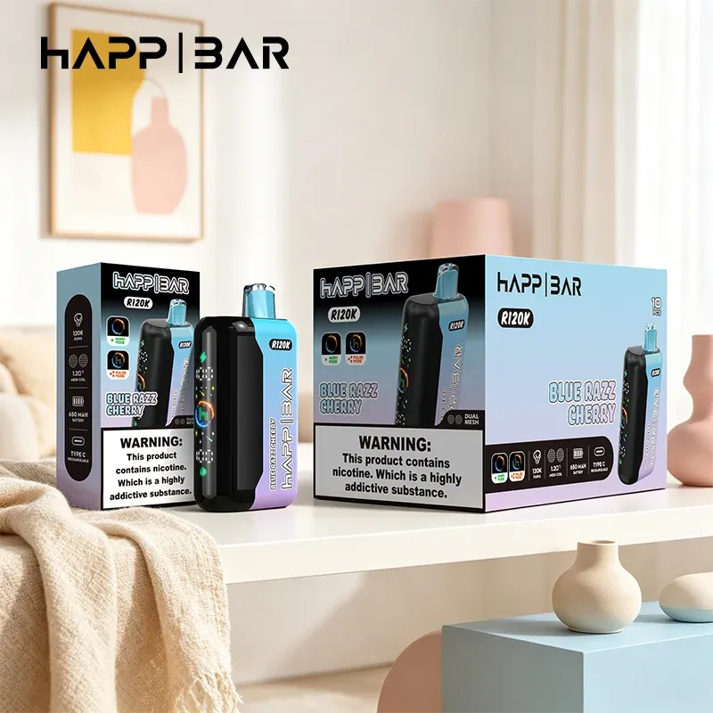 Dual 1.2ohm mesh coil technology inside HAPP BAR R120K vape