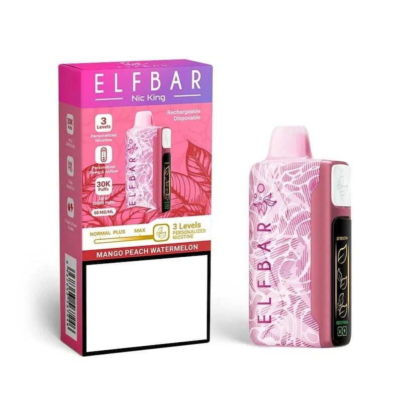 imgi 108 Mango Peach Elf Bar Nic King 30000 30k Puffs Disposable Vape Rechargeable Elfbar Vape Wholesale