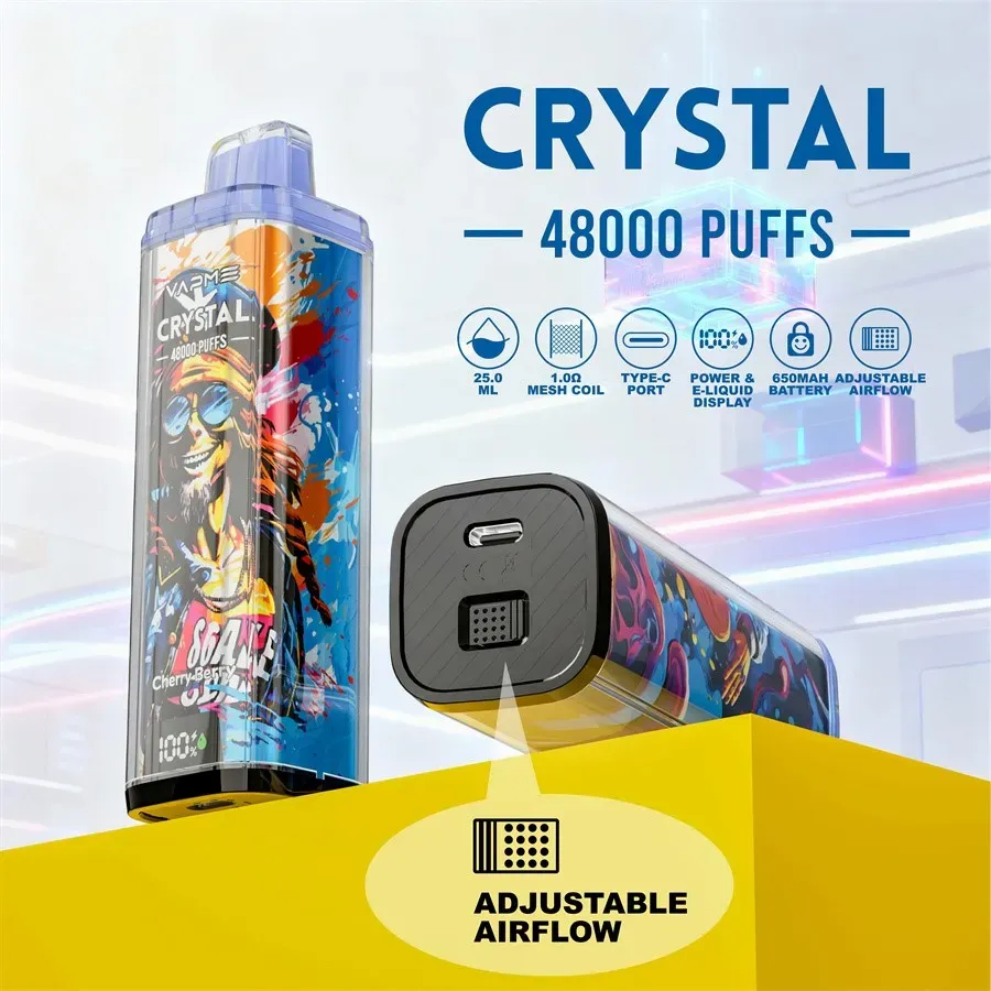 VAPME CRYSTAL 48000 USB-C charging connection