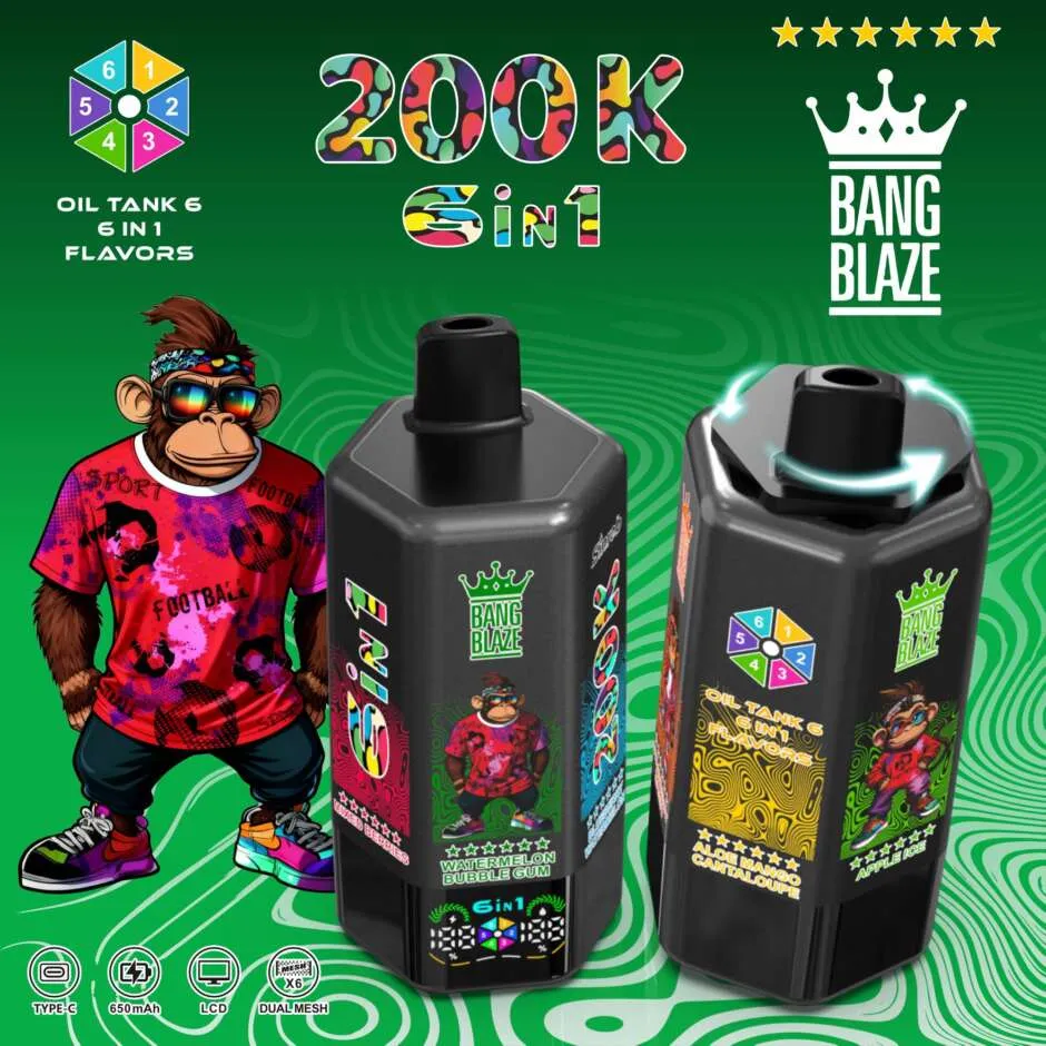 BANG BLAZE 200K Puffs 6-in-1 flavor switching vape wholesale