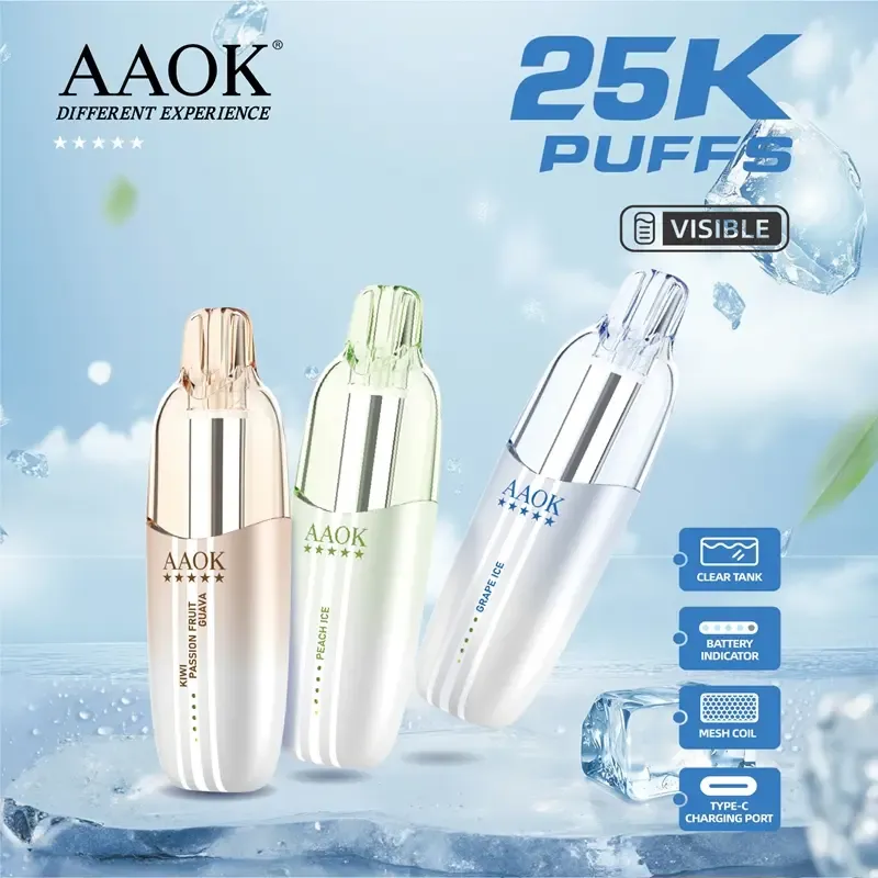 AAOK 25000 Puffs Disposable Vape main front view Japan local stock