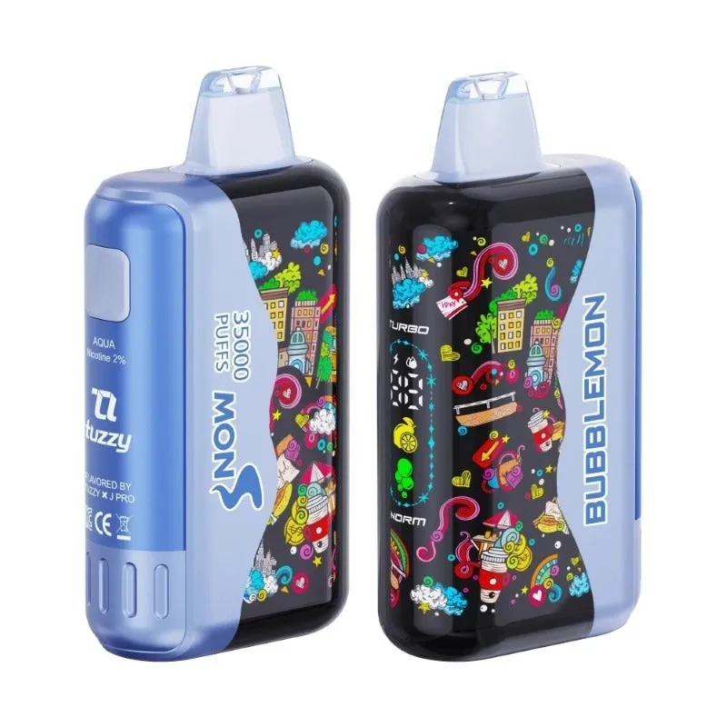 imgi 11 aqua bubblemon 35k Vivivapes Bubblemon Graffiti Tuzzy 35K disposable vape front view in stock at Japan warehouse