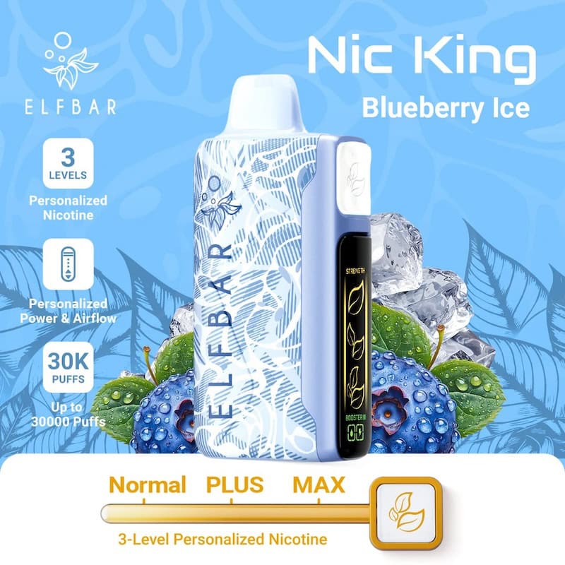 imgi 125 Blueberry Ice 1b5c7f91 7a3e 498e b97f Elf Bar Nic King 30000 30k Puffs Disposable Vape Rechargeable Elfbar Vape Wholesale