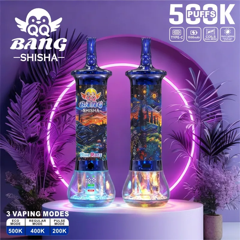 imgi 127 24hvape qq bang shisha 500k blue razz Vivivapes QQ Bang 500k Shisha 500,000 Puffs 3 Mode Hookah Disposable Vape Wholesale Supplier Online