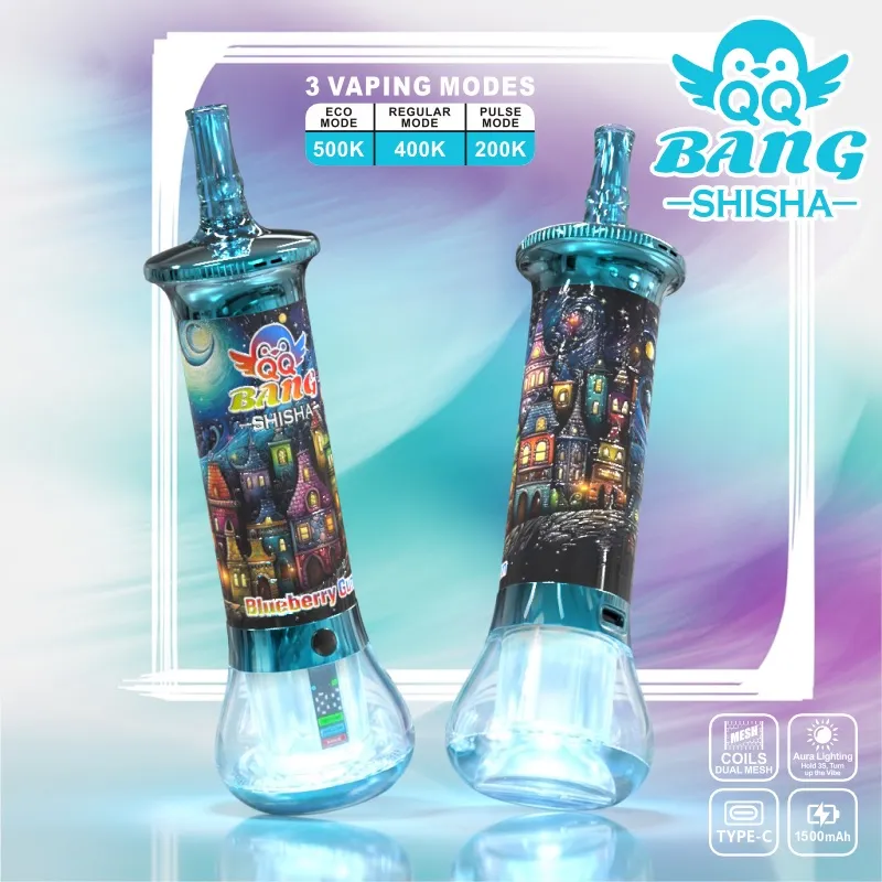 imgi 128 24hvape qq bang shisha 500k blueberry gum Vivivapes Blueberry Gum flavored QQ Bang 500k Shisha disposable e-cigarette.