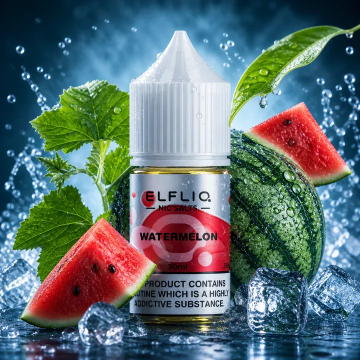 Liquid Elfliq by Elfbar 30ml 50mg side label detail showing 5% nicotine strength
