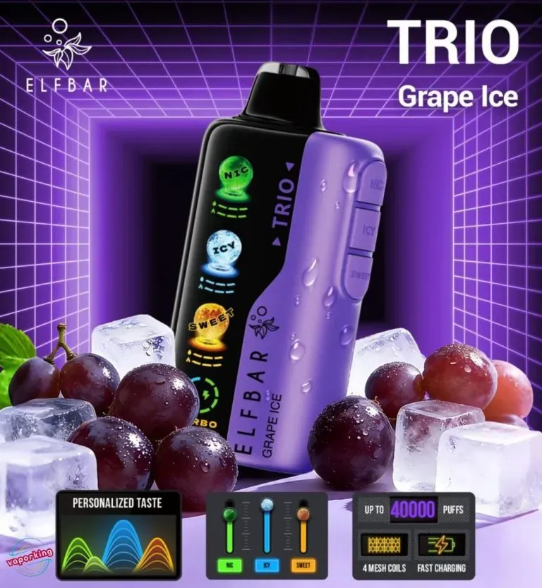 ELFBAR TRIO 40k 40000 Puffs – Turbo Mode & Adjustable Sweet/Ice/Sour Flavors
