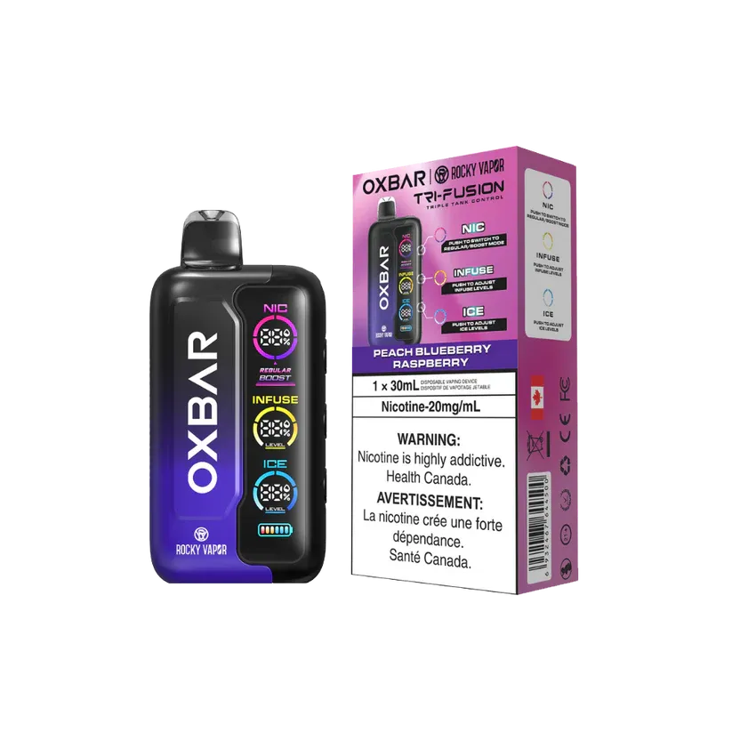 imgi 132 Peach Blueberry Raspberry Vivivapes Oxbar Tri Fusion 1000mAh high capacity rechargeable battery layout