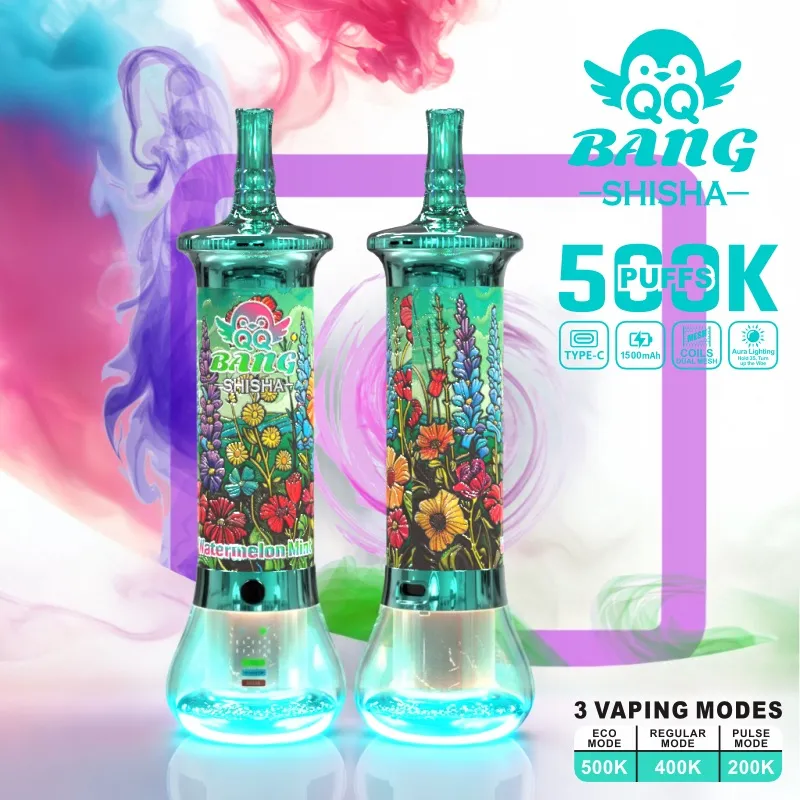 imgi 136 24hvape qq bang shisha 500k watermelon mint Vivivapes QQ Bang 500k Shisha Watermelon Mint flavor rechargeable disposable vape.