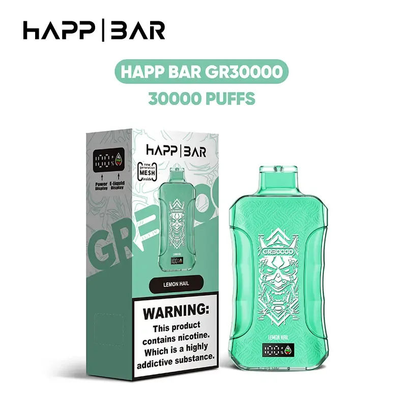 Happ Bar GR30000 30K Disposable Vape | 30ml E-Liquid | 5% & 2% Nicotine Options | Rechargeable Type-C