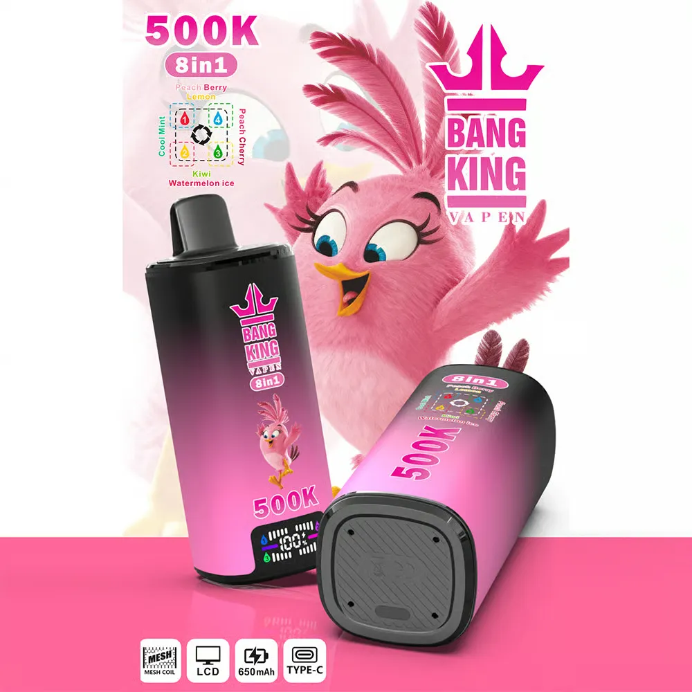 imgi 153 24hvape bang king 500k 8 in 1 cool mint peach berry blue cherry lemon kiwi watermelon ice.jpg Vivivapes Bang King 500K 8 in 1 Disposable Vape | 500,000 Puffs Bulk Buy
