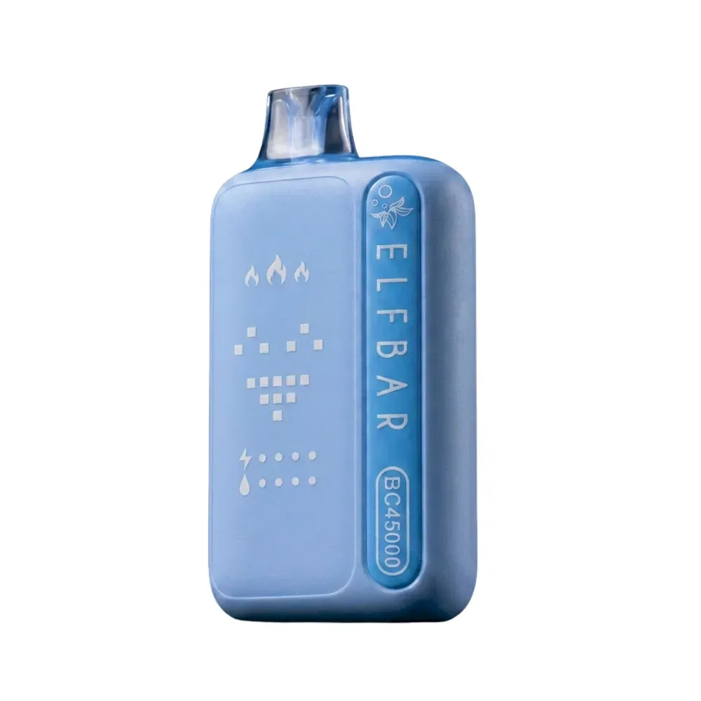 imgi 15 elf bar bc45000 blue razz lce Vivivapes E-liquid drops level tracking icon illuminated on the elfbar bc 45000 display panel.