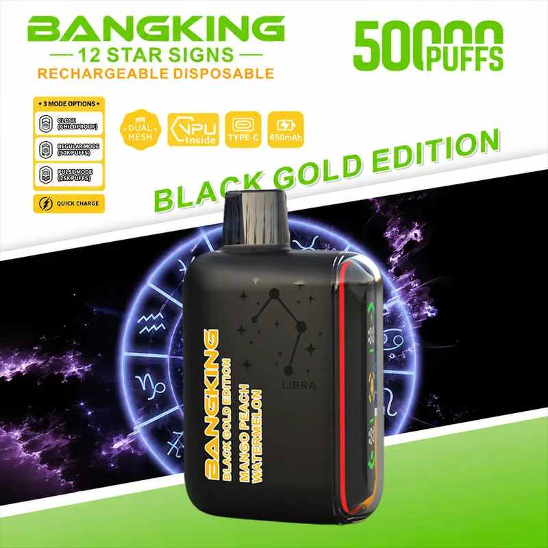 imgi 15 sleekvape Bang King 12 Star Signs 50K puffs mango peach watermelon Vivivapes Type-C charging port on Bang King Pulse 50000 device