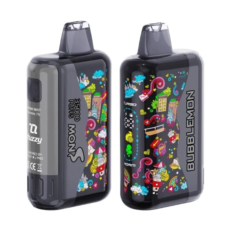imgi 16 miami mint bubblemon 35k Vivivapes Interactive digital screen showing LED wallpaper, battery, and e-liquid indicators